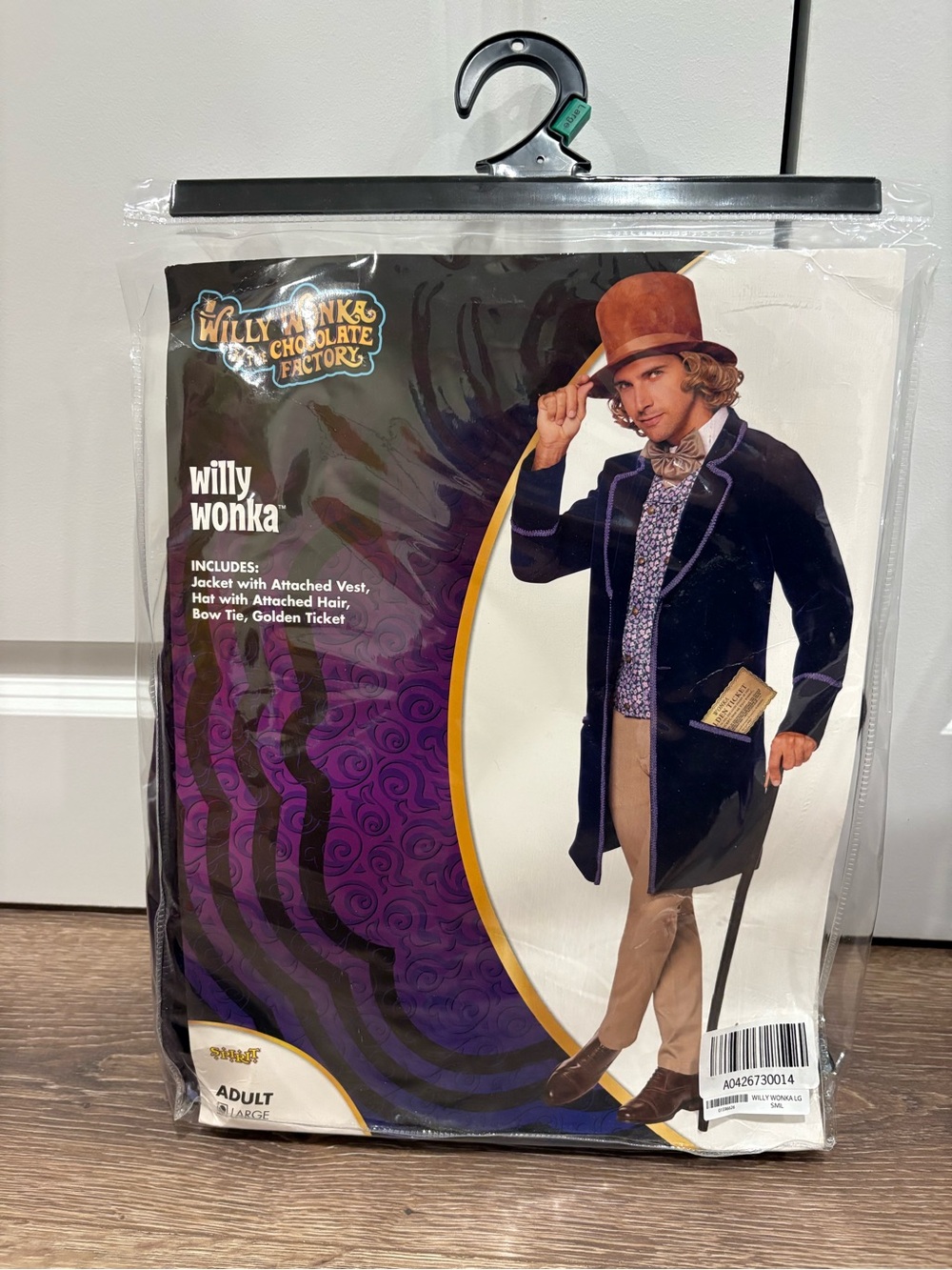 Willy Wonka Costume Jacket and Accessories - Purple, Brown, Gold